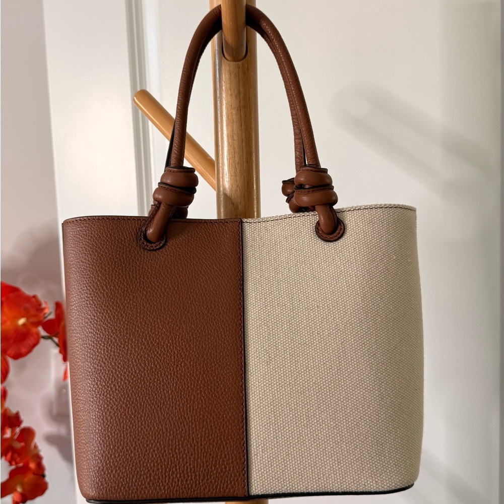 J.Jill Leather & Canvas Mini Tote Bag - Picture 2 of 5